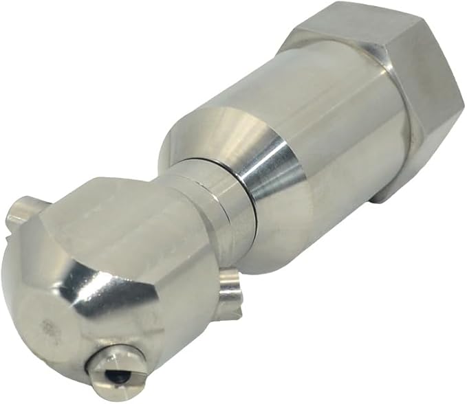 VARMHUS 360° Rotating Spray Nozzle, 304 Stainless Steel High Pressure Continuous Rotary Cleaner for Barrel, Tank, and Industrial Drum Washing (3/4")