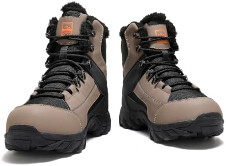QUH Winter Snow Boots Waterproof Military Training Fur Lined Anti Slip Warm Boots Thickened Cotton Walking Ankle Boots For Man