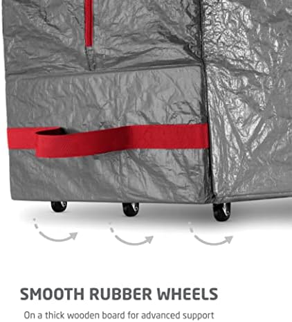 Zober Christmas Tree Storage Bag - 9 Ft Rolling Box - Plastic, Durable Handles & Wheels - Large, Gray