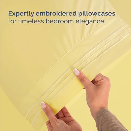 Queen Size 4 Piece Sheet Set - Comfy Breathable & Cooling Sheets - Yellow