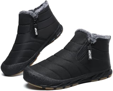 ziitop Snow Boots Mens Waterproof Winter Boots Fur Lined Warm Ankle Boots