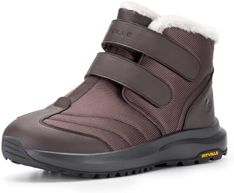 FitVille Mens Extra Wide Snow Boots Outdoor Mens Winter Wide Boots, Lightweight Wide Width Mens Winter Boots Waterproof Insulated V3