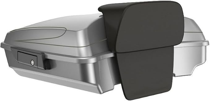 Advanblack 2024 Road Glide Razor Tour Trunk Pack Compatible with Road King FLHR Street Glide FLHX Road Electra Glide 2014-2025 Mounting Rack, Backrest & Stitching Liners (Dark Platinum)