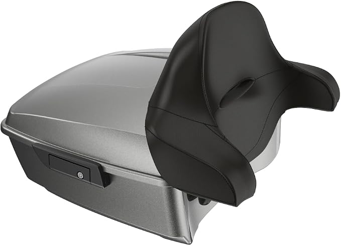 Advanblack 2025 RG Tour Trunk Pack Mercury Silver King Tour Trunk Pack+Wrap-Around Backrest Pad Fits For Harley Touring CVO Road King Street Glide Electra Glide Ultra Limited 1997-2025