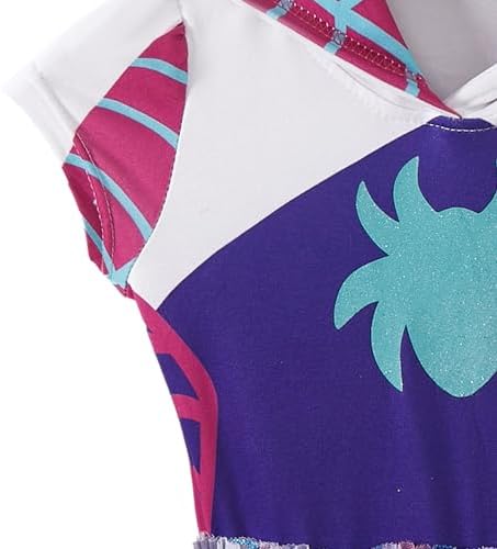 Marvel Ghost Spider Girls Cosplay Hooded Tulle Dress for Toddler Big Kids