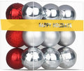 Silver & Red 2.5" Christmas Balls Christmas Tree Decoration Ornaments Shatterproof Hanging Balls for Birthday Halloween Holiday Wedding Decorations Set of 18pcs