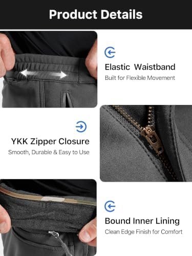 FREE SOLDIER Men's Outdoor Softshell Snow Ski Pants