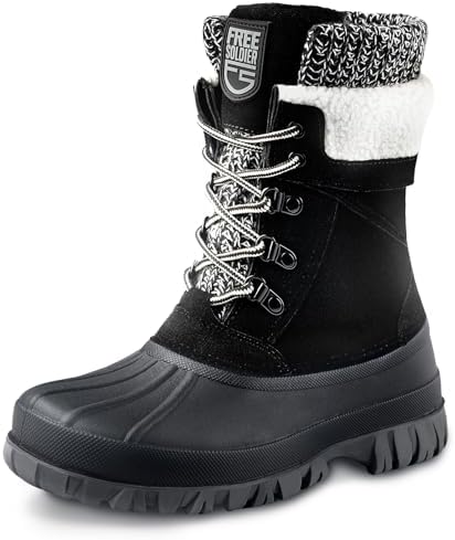 FREE SOLDIER Women's Waterproof Winter Cold Weather Snow Boots for Women Outdoor Fashion Duck Boots Comfortable Insulated
