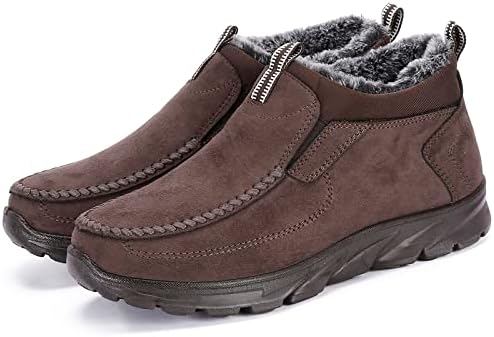 COSIDRAM Mens Shoes Winter Snow Boots Slip On Warm Cotton Padded Loafers