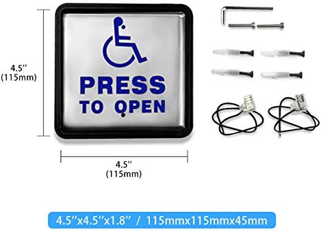 DSW120 Residential Handicap Swing Door Opener with 2PCS 304 Stainless Steel Hardwired Handicap Push Buttons+1PCS Stainless DC12V 550lbs Fail Safety Electric Lock
