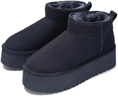Project Cloud 100% Genuine Leather Ankle Boots for Women Platform Boots