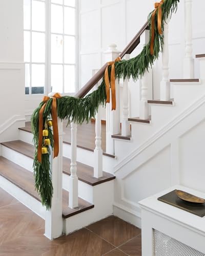 6ft Christmas Garland with Lights, Norfolk Pine Garland, Realistic