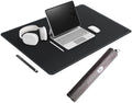 CENNBIE Leather Desk Mat Large, 43.6" x 23.6" Extended Mouse Pad (Black)