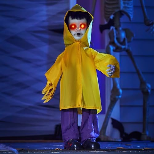 JOYIN Halloween Decorations Outdoor, Life Size Animatronics Ghost Decor Props with Glowing Eyes, Sound Activated Party Supplies for Yard Lawn Haunted House