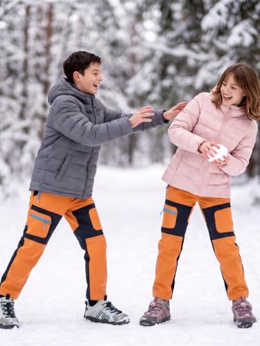Boys Snow Pants Waterproof Fleece Lined Winter Ski Pants for Kids