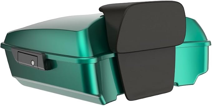 Advanblack Road Glide Tour Trunk Pack Alpine Green Chopped Tour Trunk Pack Backrest Pad for '97-'25 Harley Touring Road King Street Glide Electra Glide CVO models