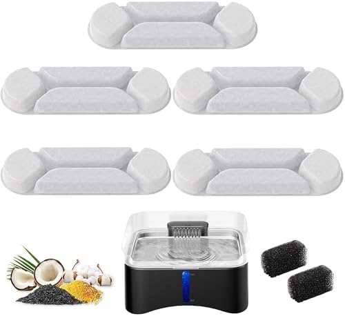 UPSKY 5 Pcs Replacement Filters for 11L Elevated Dog Water Fountain