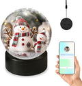 Memory Sphere Lamp, Crystal Ball Video Player 2.8" Memory Orbs Ornament 4GB Uploadable Videos & Photos, Personalized Unique Desk Night for Couples Friends Birthday Christmas (Black Memory Orb WIFI)