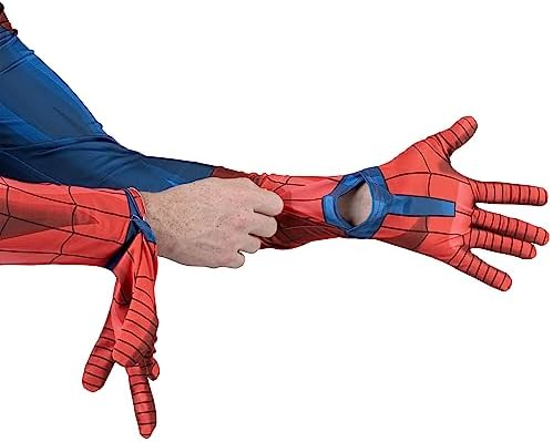 MARVEL Spider-Man Official Adult Deluxe Zentai Halloween Costume - Stretch Spandex with Hidden Zippers and Wrist Slits
