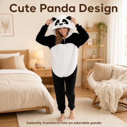 Snug Fit Unisex Adult Onesie Pajamas, Flannel Cosplay Animal One Piece Halloween Costume Sleepwear Homewear