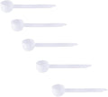 10cc Long Handle Measuring Scoop (2 Teaspoon / 10mL) - Heavy-Duty Plastic Spoon for Powders, Pre-Workout, Supplements, and Spices, 5-Pack