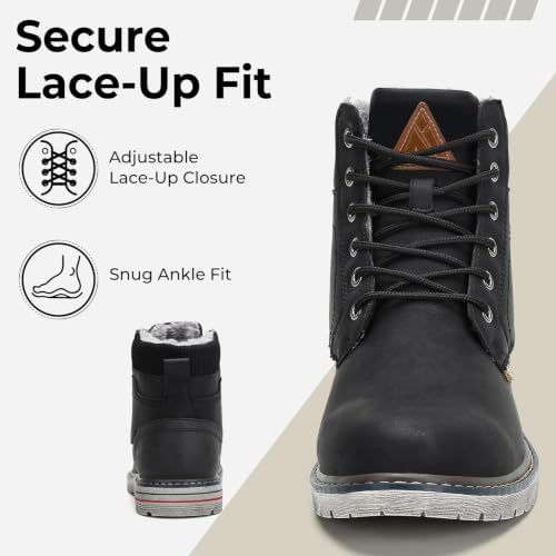 Mishansha Men's Waterproof Snow Boots, Insulated Winter Hiking Boots