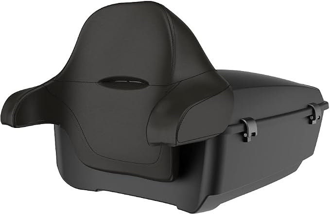 Advanblack Harley Road Glide Tour Trunk Pack Denim Black King Tour Trunk Pack Luggage +Wrap-Around Backrest Pad for '97-'25 Harley Touring Road King Street Glide Electra Glide CVO models