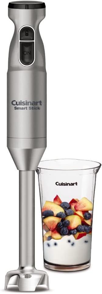 Cuisinart Smart Stick Two-Speed Corded Hand Blender, Powerful Immersion Blender with 300-Watt Motor Blends Shakes, Smoothies, Puree, Baby Food, Soups & Sauces, CSB-175SVP1, Silver