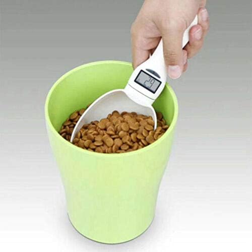 Dog Food Scale Cup Cat Food Bowl Kitchen Scale Bowl Spoon Measuring Cup Portable LED Display White