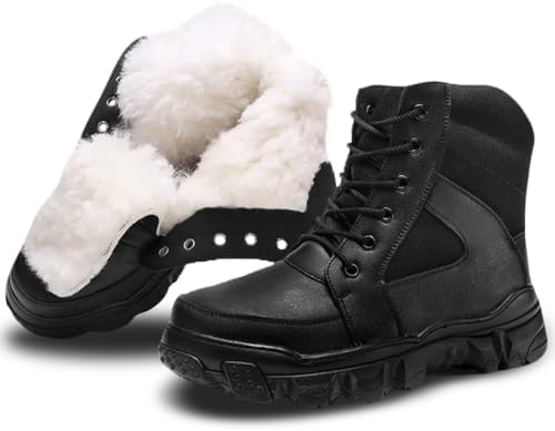 Men’s Shearling Lined Waterproof Leather Snow Boots