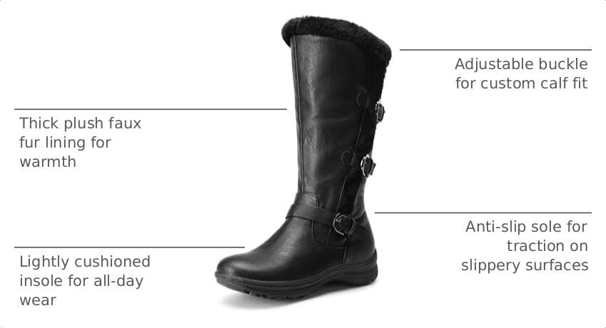 DREAM PAIRS Women's Knee High Boots Winter Warm Boots