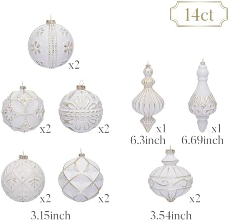 Valery Madelyn 14ct Vintage Christmas Tree Decorations Ball Ornaments Set