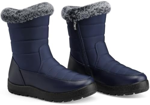 SHIBEVER Women Winter Snow Boots: Waterproof Fur Insulated Warm Ankle Boot