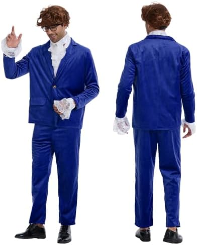 6 Pcs Mens 60's Swinger Spy Costume