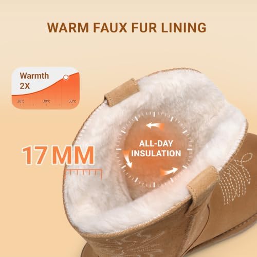 DREAM PAIRS Cowboy Boots for Women Western Winter Boots
