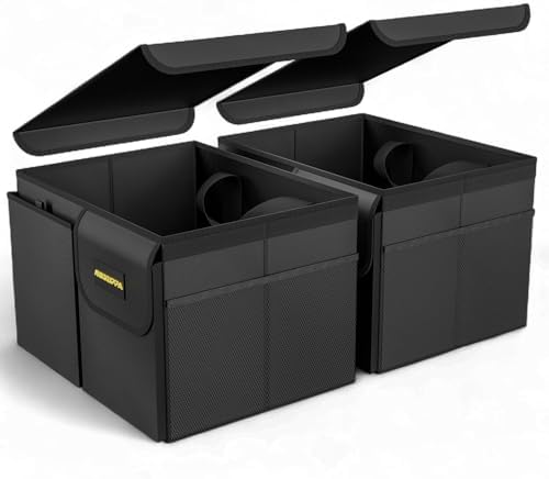 MIKKUPPA Trunk Organizer with Lid - 35L Collapsible Car Organizer, 2 Pcs