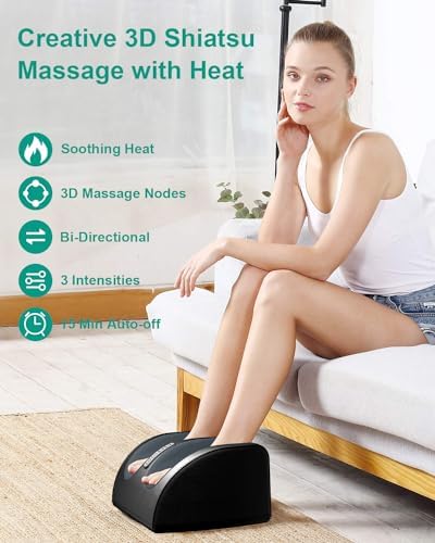 LINGTENG Shiatsu Foot Massager with Heat, FSA Eligible HSA Foot Massager