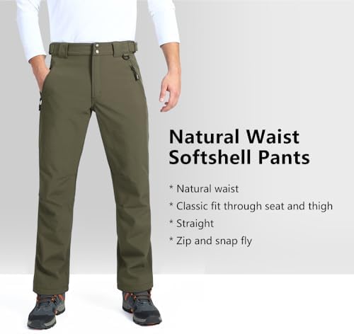 Outdoor Ventures Men's Fleece Lined Ski Snow Pants Waterproof Insulated