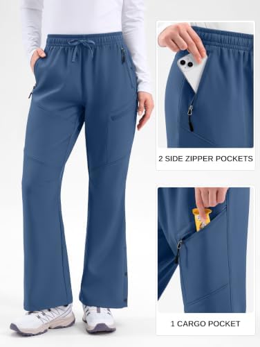 Women's Snow Ski Pants Fleece Lined Waterproof 3 Zipper Pockets Hiking Gear