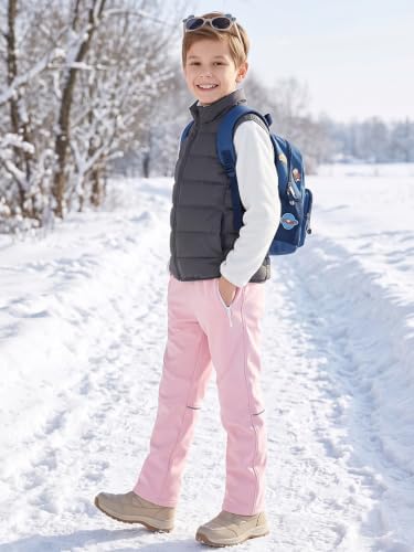 Kids Snow Pants Boys Ski Pants Fleece Lined Waterproof Trousers