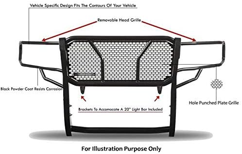 Black Horse RUGGED Heavy Duty Grille Brush Bumper Guard Modular Black Compatible with 2007-2020 Toyota Tundra|2008-2022 Toyota Sequoia-RU-TOTU07-B