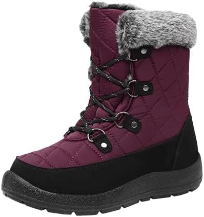 Women's Waterproof Winter Snow Boots Warm Insulation Outdoor Cold Weather Boot for Women Lightweight Fur Lined Non Slip