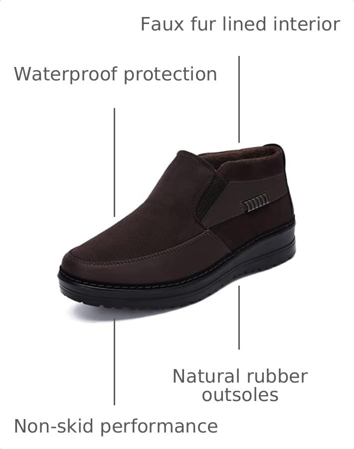 COSIDRAM Mens Shoes Winter Snow Boots Slip On Warm Cotton Padded Loafers