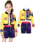 Pop Star Costume Kids Girls Fantasy Stage Outfit Halloween Costumes Set
