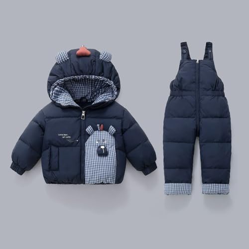 Girls Boys Bib Snow Pants and Ski Jacket Water-Resistant Insulated Snowsuit