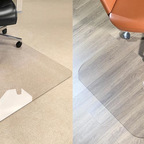 2Pack Crystal Clear 1/5" Thick 54" x 32" Heavy Duty Hard Chair Mat, Can be Used on Carpet or Hard Floor