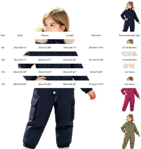 Toddler Girls Snow Suit Kids Boys One Piece Ski Jumpsuit Warm Padded Onesie