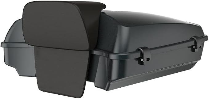 Advanblack 2025 RG Tour Trunk Pack Iron Horse Metallic Razor Tour Trunk Pack Backrest Pad for '97-'25 Harley Touring Road King Street Glide Electra Glide CVO models