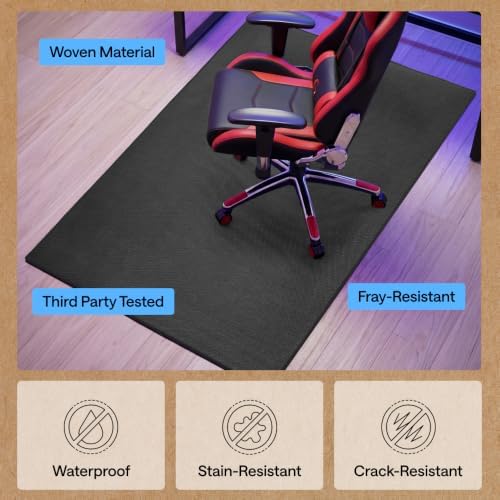 GORILLA GRIP Office Chair Mat for Hard Floors, Under Desk Rug, 58x46 Black