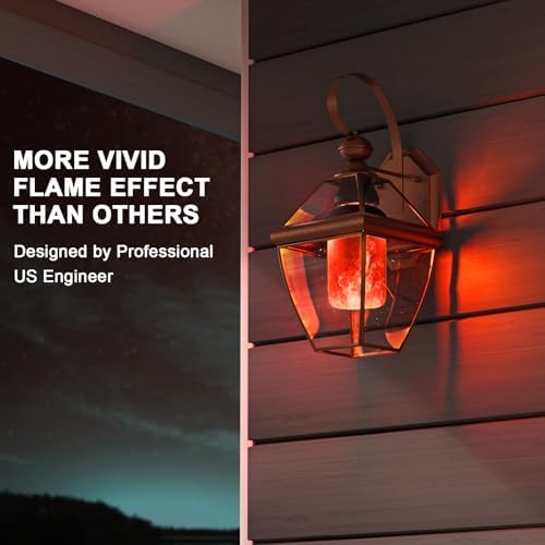Hompavo Upgraded Flame Light Bulbs for Halloween Decorations, 4 Modes E26